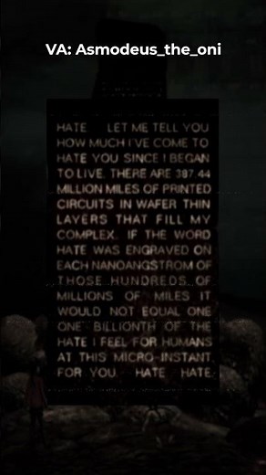 AM "Hate" Monologue #ihnmaims #ihavenomouthandimustscream #voiceacting