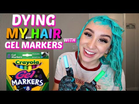 DYING MY HAIR WITH GEL MARKERS *HAIR HACK*