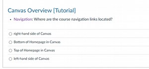 Where are the course navigation links located in Canvas?right... | Filo