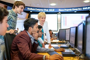 Georgia Tech was one of the first colleges in the country to build a stock exchange-style trading floor on campus and the scrolling financial data inside uses the same technology as the world's top brokerage firms. This summer, we invited high school students to learn how to start investing at an early age. -- https://c.gatech.edu/2mnps40 | Georgia Tech
