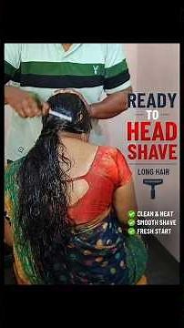 Women Shaving Head With Razor | Ladies Long Hair Head Shave At Home | Fake Shave #shots