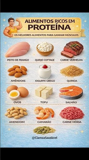 💪 12 Alimentos Mais Ricos em Proteína Para Ganhar Músculos #dicasdesaude #exercício #bemestar