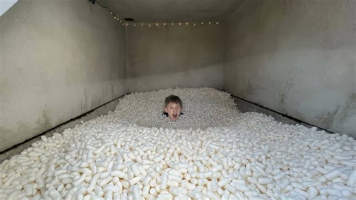 What it’s like inside a shelter with a million packing peanuts