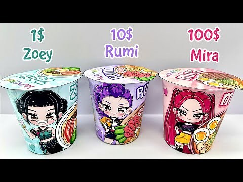 (🍝Paper DIY🍝) Unboxing RAMEN Blind Bags KPOP DEMON HUNTERS | Rumi, Mira, Zoey | ASMR #Blindbag