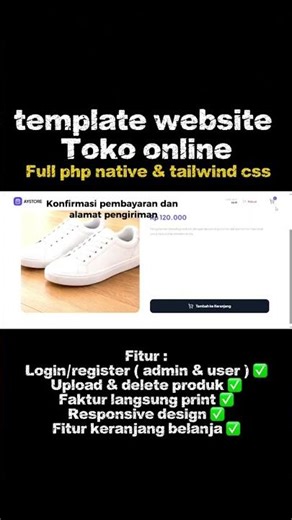 TEMPLATE WEBSITE TOKO ONLINE FULL PHP + TAILWIND CSS #programming #html5 #coding #javascript