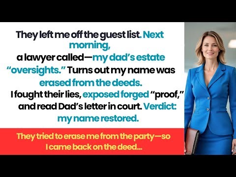 They left me off the guest list—so the lawyer added me to the deed.