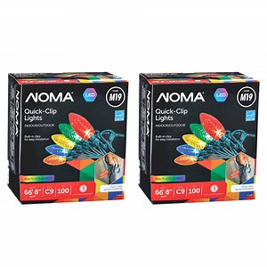 NOMA Quick Clip 66.8' 100 LED C9 Lights for Indoor & Outdoor Use (2 Pack)