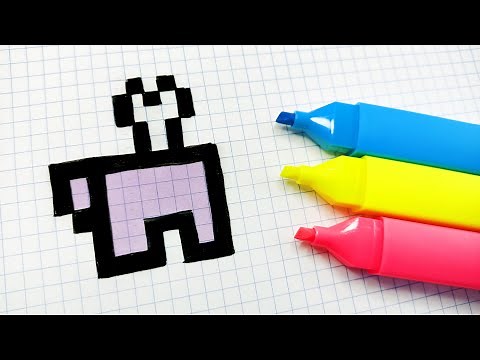 Handmade Pixel Art - How to draw a dead Among Us #pixelart