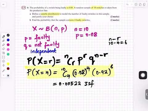 Binomial distribution Ex 6B q5 to q8 AS stats and mechs txtbk