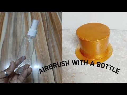 How to airbrush a cake/how to airbrush a cake with spraying bottle/how to paint a cake in gold