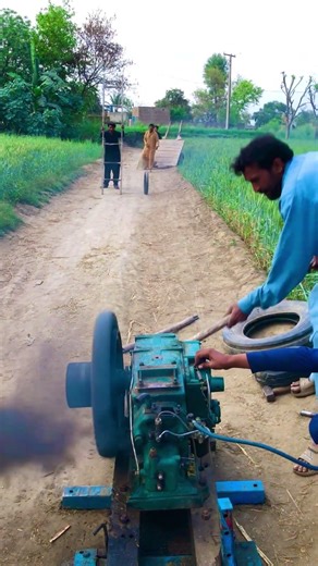 man help start diesel engine