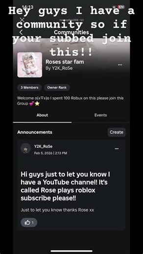 Join this Roblox community it's called Roses star fam