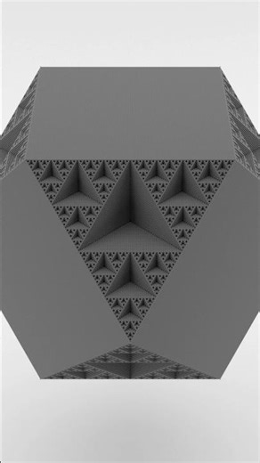 Cuboctahedron with Sierpinski Faces (Rhombic Dodecahedral Honeycomb Cellular Automaton) #mathart