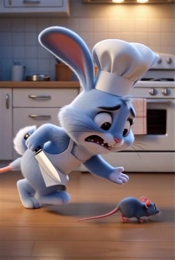 The rabbit eats mouse meat. #mouse #cartoon #funny