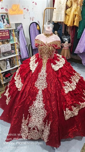 Make your grand moment unforgettable ❤️✨ This new arrival red luxury ballgown features rich textures, intricate gold details, and a regal silhouette—perfect for Debut, Prom, and any special celebration. Step in, stand out, and let all eyes be on you. 👑 📩 Message us now to reserve! #NewArrival #RedLuxuryBallgown #RentYourDreamGown #DebutGown #PromGown #GrandEntrance #HeadTurner #LuxuryGown #ElegantStyle #RoyalVibes #GownRental | 𝐆.𝐀.𝐊 Gown Rental Tagum