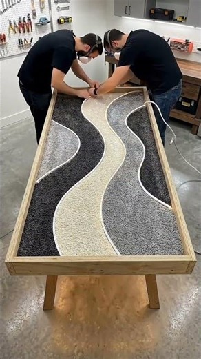 Transforming an Old Rug into a High-End LED Resin Table! ✨ #shorts #home