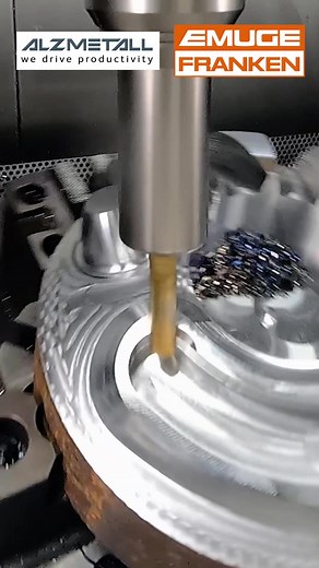 Chamfering Steel with an End Mill (Emuge-Franken TiNox-Cut finishing series end mill) #machining #cncmachining #cncmilling #5axis #cncmill #fyp #foryou