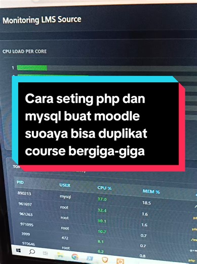 setingan Mysql dan PHP supaya anteng saat duplikat course bergiga-giga tidak memjamin berhasil 100% tapi tingkat keberhasilannya jauh lebih tinggi yg paling ampuh itu duplikate course pakai CLI