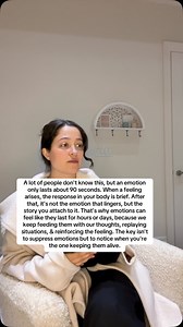 Neuroscientist Dr. Jill Bolte Taylor explains that when an emotion is triggered, the body’s physiological response (such as a rush of chemicals and neural activity) lasts about 90 seconds. This doesn’t mean emotions disappear after 90 seconds, but that we have a role in prolonging them. If we keep replaying a situation or reinforcing a belief about it, we keep the emotion alive. What helps is awareness. When you feel something intense, pause and name it..”I’m feeling anxious” or “I’m feeling fru