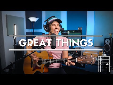 Great Things - Phil Wickham Acoustic Cover with chord diagrams and harmony