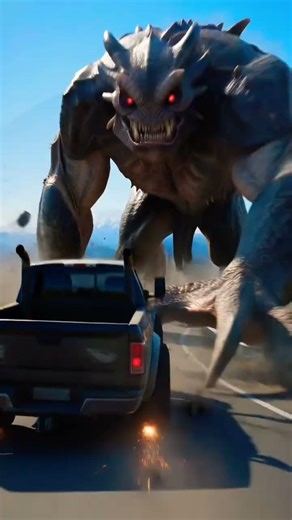 Huge alien monster chasing the truck 🤯😰😱