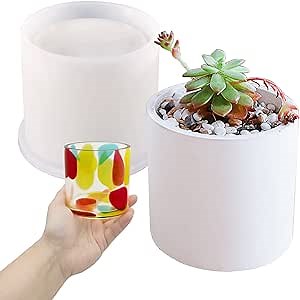 Large Silicone Resin Mold Concrete Mold, 2.95" Project Inner Diameter, Cylinder Planter Mold, DIY Flower Pot Epoxy Organizers Plaster Clay Craft Jewelry Storage Trinket Holder Home Decor
