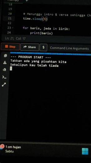 Python "Wali Takan Pisah" #liriklagu #python #coding #coverlagu