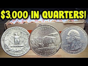 $3,000 QUARTER SEARCH! (COIN ROLL HUNTING QUARTERS)