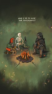 Gnomes, Knights, all this “that side vs this side”, which ones better, who is good who is evil, everyone’s gotta point… how about we step back, lay down our weapons and just hang by the campfire. No hate, no meanness, who cares where you come from or what you look like, what you think or feel, just be at peace in the moment, look at the fire and just be at peace… And this is TOTALLY about that gnomes and knights trend. #1924us #life #art #humanity #love #fyp #explorepage #reels #trending #cool #