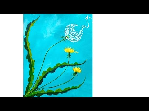 Beginner How to paint Dandelion Acrylic Spring Floral Tutorial | TheArtSherpa