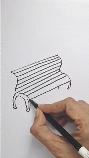 How to draw a park bench easy step by step for beginners #drawing
