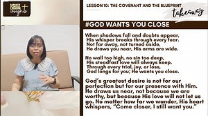 LESSON 10: The Covenant and the Blueprint /Sabbath School Lesson I Q2 2025 I Insights Here is our Sabbath School Lesson Insights LESSON 10: The Covenant and the Blueprint (Sabbath School Lesson I Q3 2025 I Insights) For a copy of the PowerPoint presentation, please click https://www.touchpointministry.com/sslesson-exodus ——— #Lesson 10 #SabbathSchoolLessonInsights #savinggrace #relationshipwithGod #gracereality #experiencechrist #gospelreality #Godsjustice and love | God’s Final Warning “The Eve