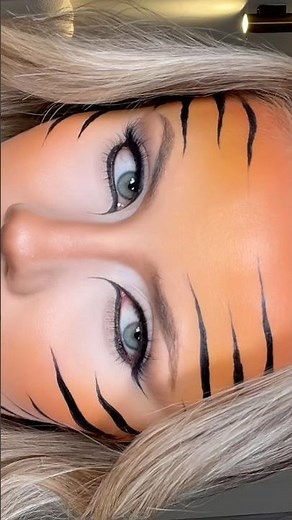 tiger makeup for halloween 🐅🐯 #halloween #halloweenmakeup