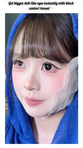 👁️ Black Contact Lenses Make Eyes Look Bigger! 😍 #shorts #makeup