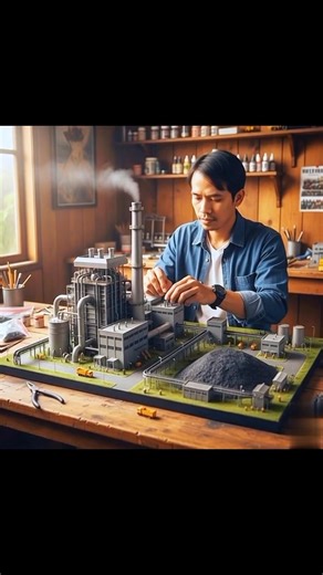 diorama Steam Power Plants (PLTU) play a vital role as the backbone of Indonesia's energy sector due to the abundant availability of coal, relatively low costs, and the ability to generate large amounts of electricity continuously (base load) to support industry, cities, and national economic growth, despite the challenges of environmental impacts. #miniaturPLTU #diorama #socialmedia | Samsul Arifin
