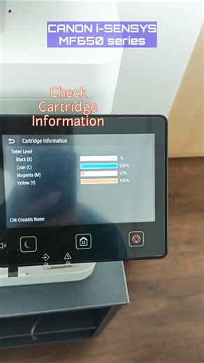 Kiểm tra thông tin hộp mực - máy in Canon MF650C series #shorts