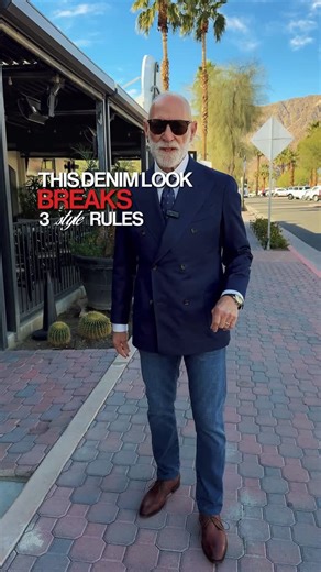 Randy Willard | The Man Makes The Suit on Instagram: "This denim look breaks three style rules, and that’s exactly why it works! • • #mensfashion #themanmakesthesuit #mensstyle #randywillard #style"