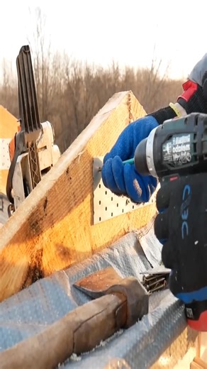 Perfect wooden roof rafter frame connection installation work skills | Chad Construction