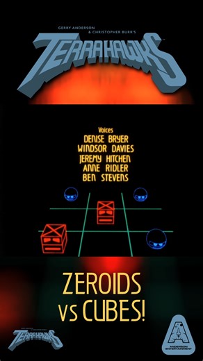 The Zeroids battled Zelda's Cubes in a noughts and crosses game (animated by Kevin Davies) over the end credits of 38 of Terrahawks' 39 episodes - which side were you on? | Official Gerry Anderson