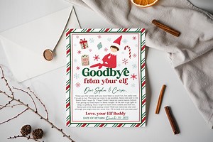 Elf Goodbye Letter, Elf Farewell, Christmas Eve Box Filler, Elf Return Letter From Elf, Editable Elf Letter Printable, Santa Stocking Filler - Etsy