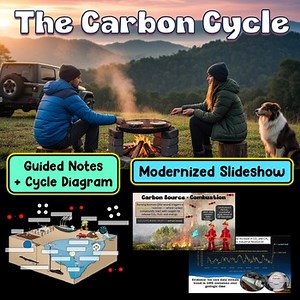 The Carbon Cycle PowerPoint, Guided Notes, and Fill-in Diagram Bundle