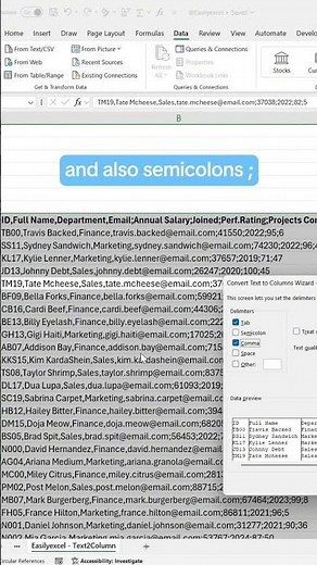 How to split CSV data in Excel using Text to columns! #excel #texttocolumn #spreadsheet s heet