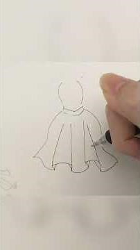 簡単なひらひらドレスの描き方/how to draw a easy fluttering dress