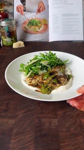 Grilled Chicken with Cracked Green Olive & Charred Lemon Dressing