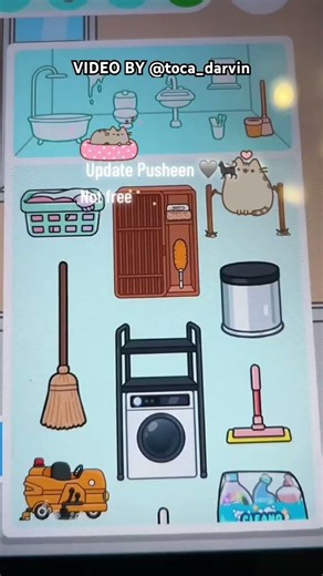 PUSHEEN UPDATE 🐱 new game items just dropped ✨ not free but so worth it 💕 by @toca_darvin