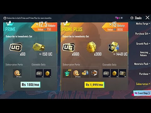 Purchasing New Prime & Prime Plus In PUBG Mobile