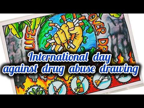 International day against drug abuse drawing/drug abuse awareness poster/Drugs poster