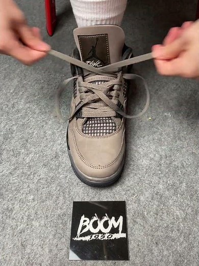 Sneaker lace tutorial.Jordan 4 Retro Cave Stone#sneakers #sneakerhead
