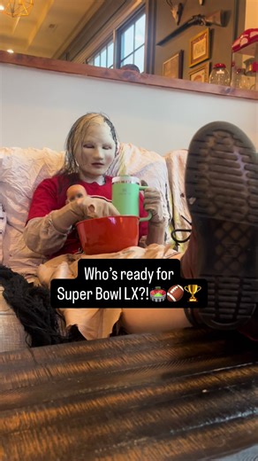 I think Doll girl missed the memo that the Chiefs didn’t make it to the Super Bowl this year🫣 Who should she be pulling for tonight???? #madworldhauntedattraction #superbowl #superbowlsunday #patriots #seahawks