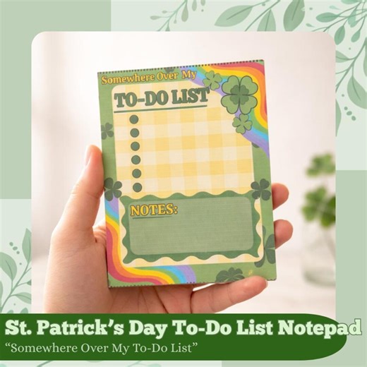 St. Patrick's Day To-do List Notepad – Rainbow Clover Desk Stationery (5.2x4in) - Etsy
